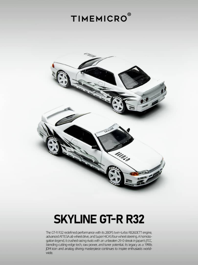 [ETA:  Jan 2026 ] Time Micro 1/64 Skyline GT-R R32 GTA Los Santos Livery -  White