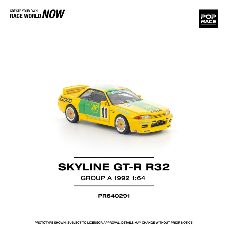 [ETA:  May 2026 ] Pop Race 1/64 Skyline R32 GT-R - Yellow Group A 11# Livery