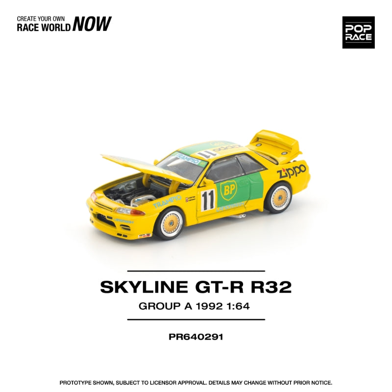 [ETA:  May 2026 ] Pop Race 1/64 Skyline R32 GT-R - Yellow Group A 11# Livery