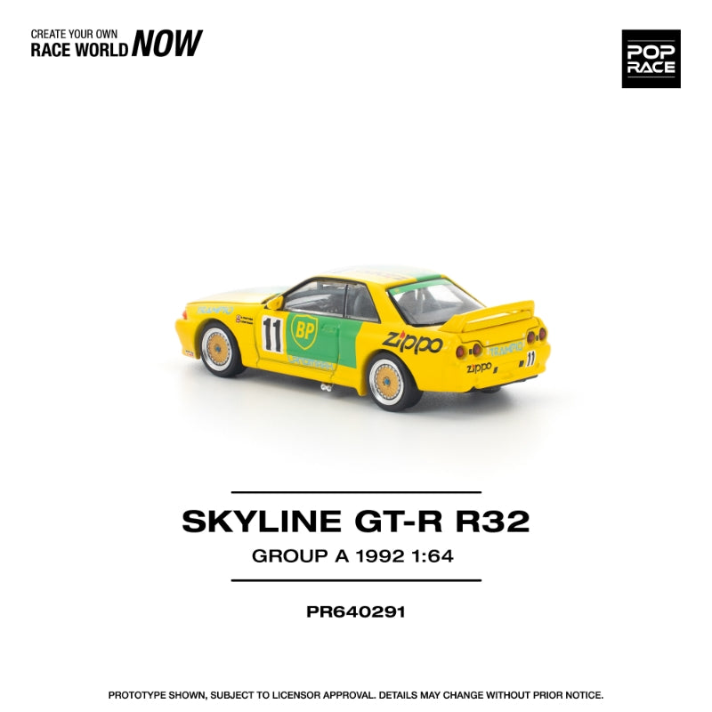 [ETA:  May 2026 ] Pop Race 1/64 Skyline R32 GT-R - Yellow Group A 11# Livery