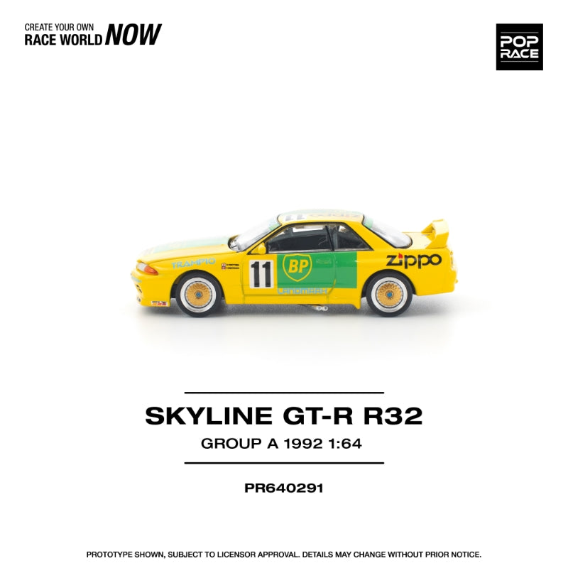 [ETA:  May 2026 ] Pop Race 1/64 Skyline R32 GT-R - Yellow Group A 11# Livery