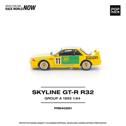 [ETA:  May 2026 ] Pop Race 1/64 Skyline R32 GT-R - Yellow Group A 11# Livery