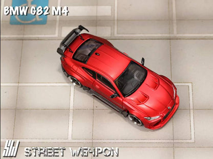 [ETA:  Nov 2025 ] Street Weapon 1/64 M4 G82 Adro Body Kit Wild Body Modified - Matte Red (Gold Rims)