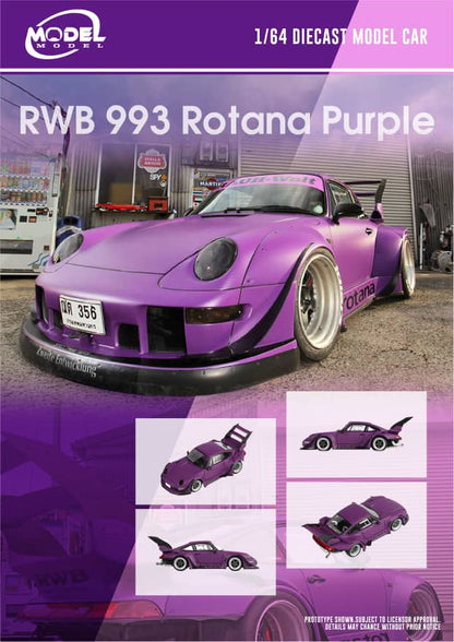 [ETA:  Feb 2026 ] ModelModel 1/64 Rauh-Welt  RWB 993 - Rotana Matte Purple
