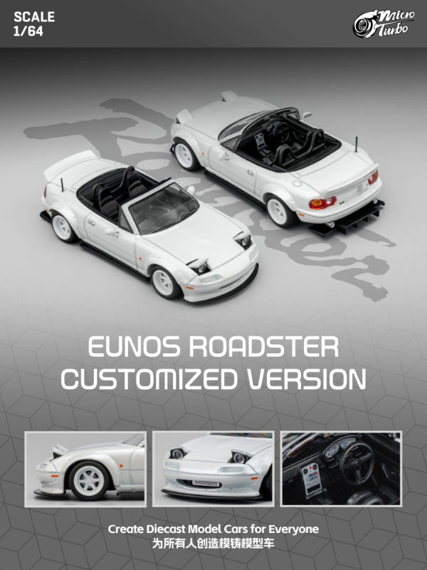 [ETA:  Nov 2025 ] Microturbo 1/64 MX-5 Eunos Roadster Pandem Rocket Bunny - Metallic White