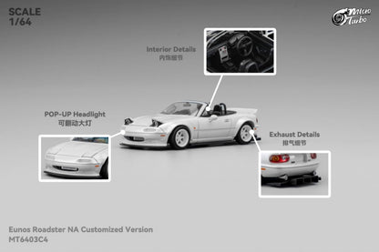 [ETA:  Nov 2025 ] Microturbo 1/64 MX-5 Eunos Roadster Pandem Rocket Bunny - Metallic White