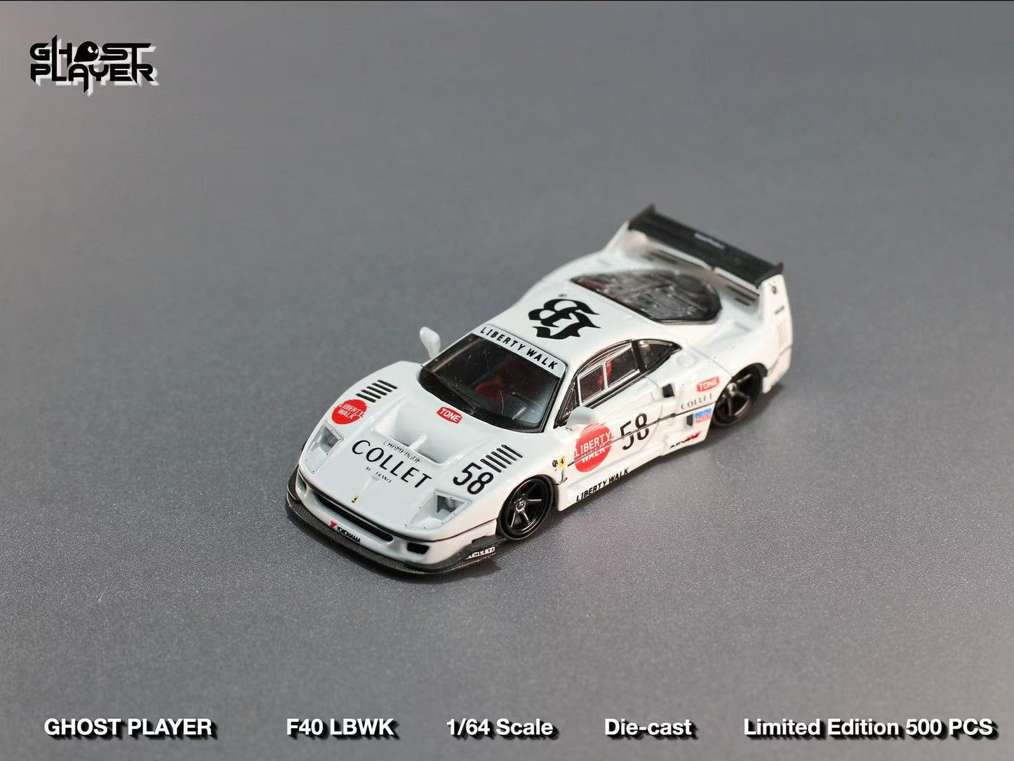 [ETA:  Dec 2025 ] Ghost Player x Street Weapon 1/64 Liberty Walk F40 - White Collet 58 # Livery