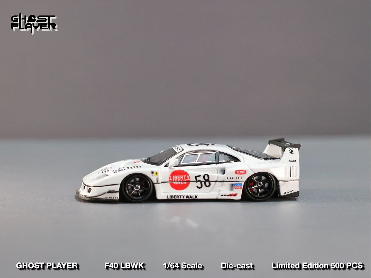 [ETA:  Dec 2025 ] Ghost Player x Street Weapon 1/64 Liberty Walk F40 - White Collet 58 # Livery