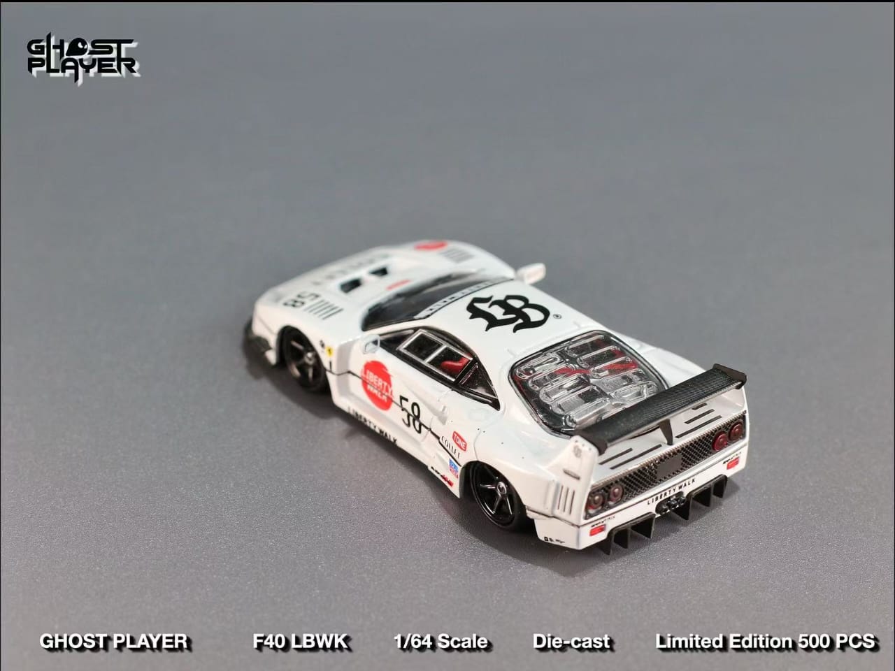 [ETA:  Dec 2025 ] Ghost Player x Street Weapon 1/64 Liberty Walk F40 - White Collet 58 # Livery
