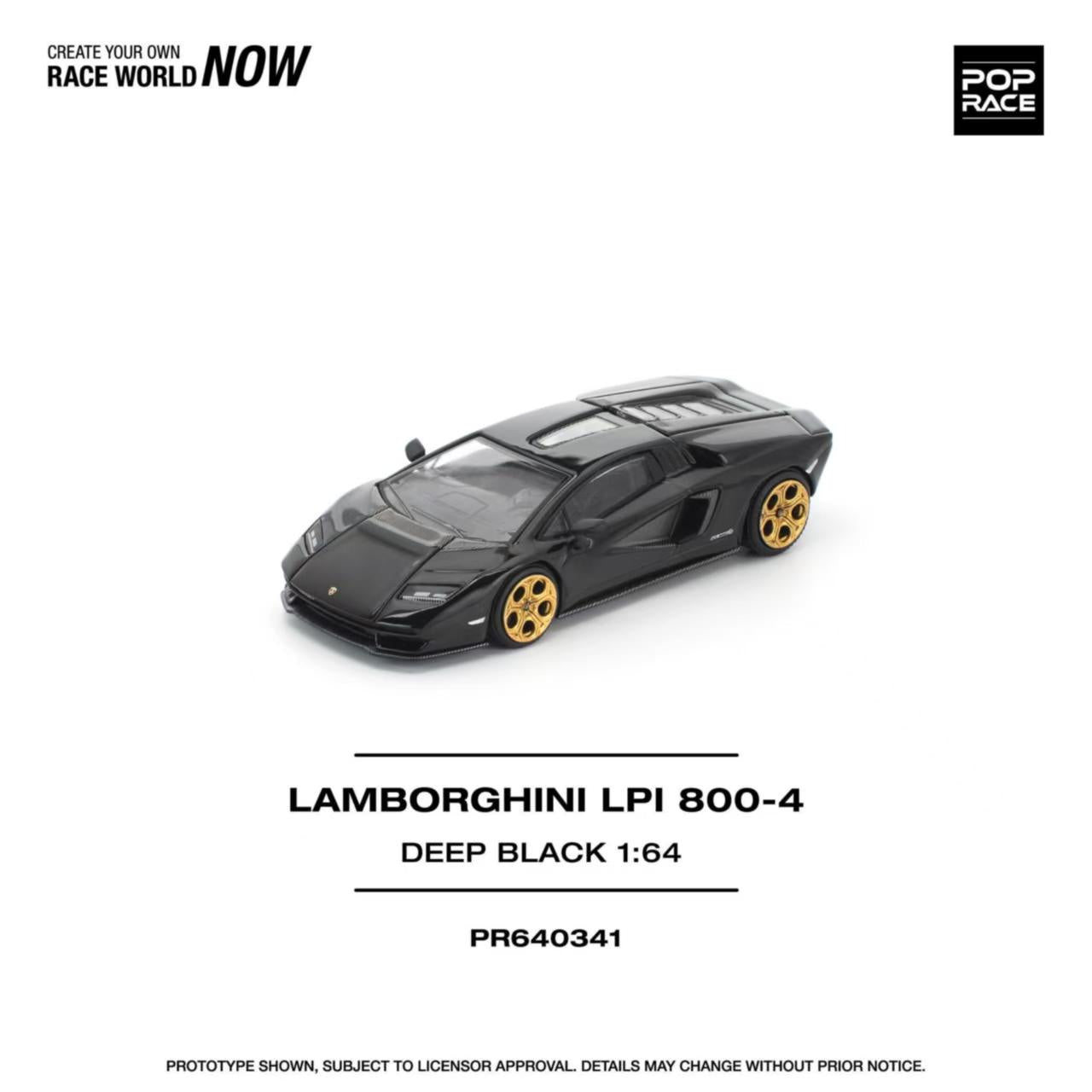 [ETA:  May 2026 ] Pop Race 1/64 Countach LPI800-4 Deep Black