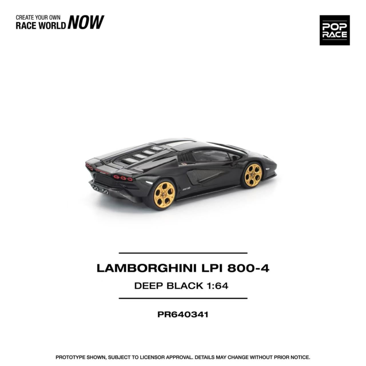 [ETA:  May 2026 ] Pop Race 1/64 Countach LPI800-4 Deep Black