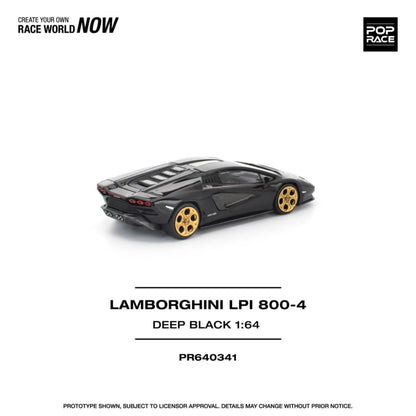[ETA:  May 2026 ] Pop Race 1/64 Countach LPI800-4 Deep Black