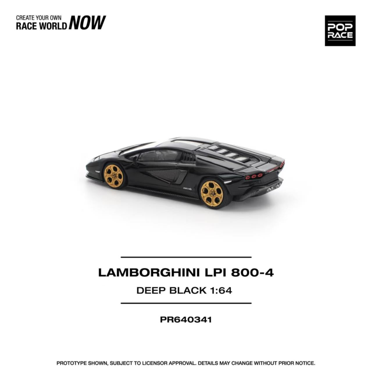 [ETA:  May 2026 ] Pop Race 1/64 Countach LPI800-4 Deep Black
