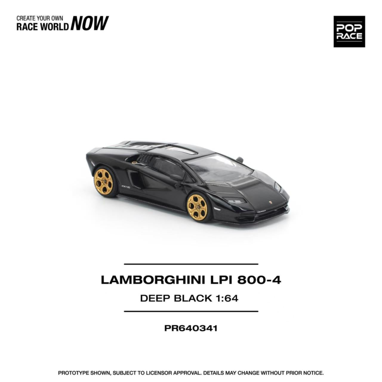[ETA:  May 2026 ] Pop Race 1/64 Countach LPI800-4 Deep Black