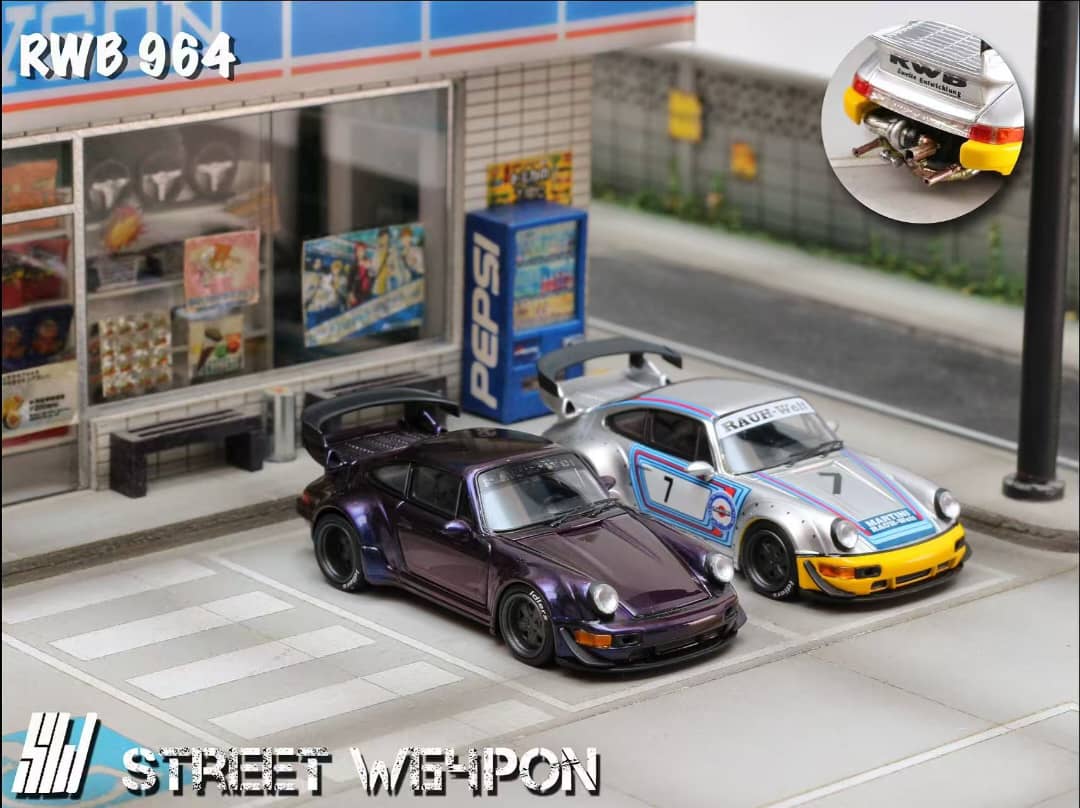 ETA: Jan 2026 ] Street Weapon 1/64 RWB 964 GT Wing Rauh-Welt