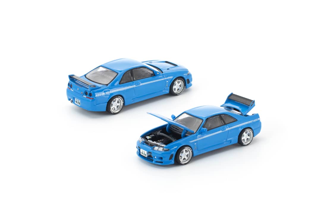 [ETA:  Jan 2026 ] Enigma x Pop Race 1/64 Skyline R33 GT-R Nismo 400R - Championship Blue - Blister Card Version