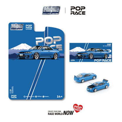[ETA:  Jan 2026 ] Enigma x Pop Race 1/64 Skyline R33 GT-R Nismo 400R - Championship Blue - Blister Card Version