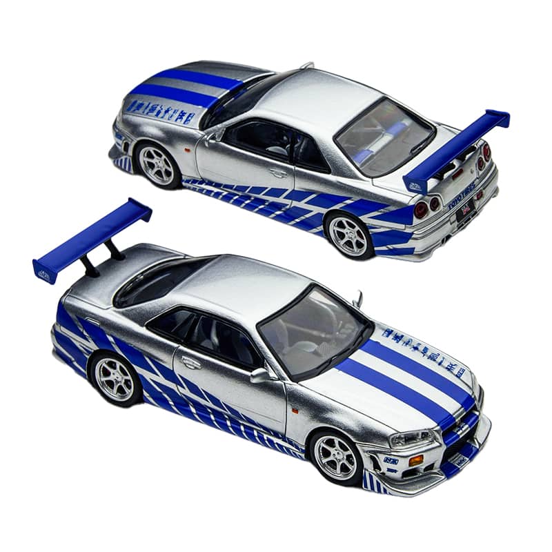 [ETA:  Feb 2026 ] Time Micro 1/64 GT-R R34 V-SPEC-II F2NF2 Silver-Blue