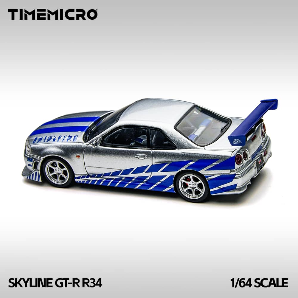 [ETA:  Feb 2026 ] Time Micro 1/64 GT-R R34 V-SPEC-II F2NF2 Silver-Blue