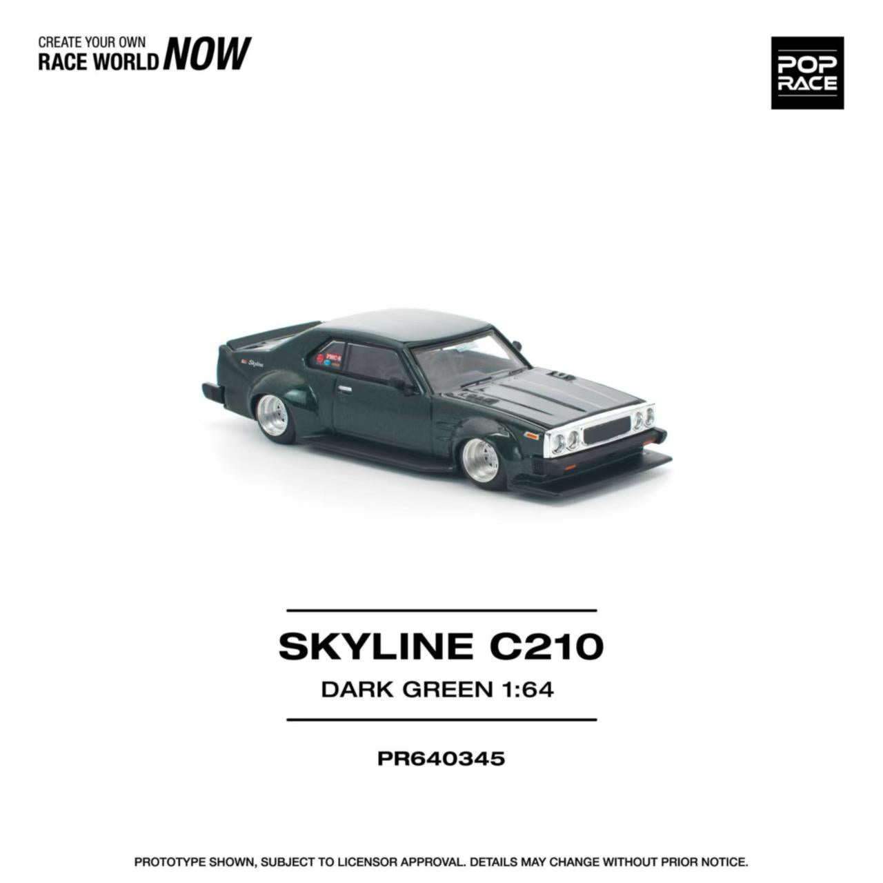 [ETA:  Feb 2026 ] Pop Race 1/64 Skyline Mk5 C210 Dark Green(PR640345)