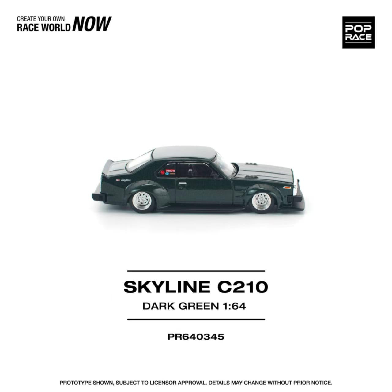 [ETA:  Feb 2026 ] Pop Race 1/64 Skyline Mk5 C210 Dark Green(PR640345)