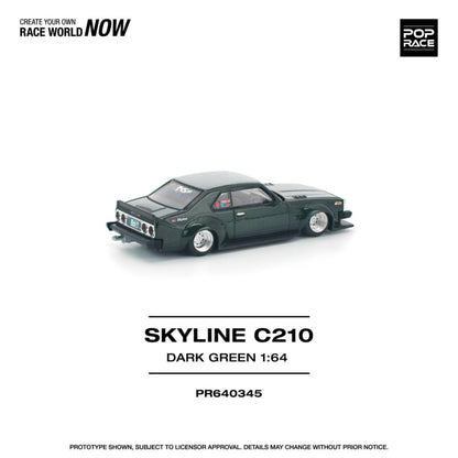[ETA:  Feb 2026 ] Pop Race 1/64 Skyline Mk5 C210 Dark Green(PR640345)