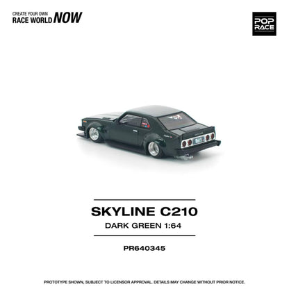 [ETA:  Feb 2026 ] Pop Race 1/64 Skyline Mk5 C210 Dark Green(PR640345)
