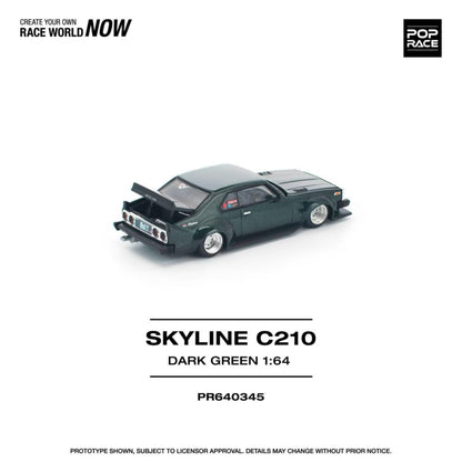 [ETA:  Feb 2026 ] Pop Race 1/64 Skyline Mk5 C210 Dark Green(PR640345)