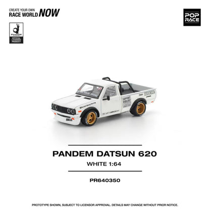 [ETA:  Feb 2026 ] Pop Race 1/64 Datsun 620 Pickup Pandem Modified White (PR640350)