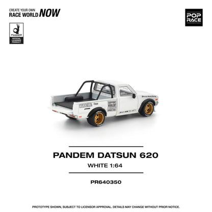 [ETA:  Feb 2026 ] Pop Race 1/64 Datsun 620 Pickup Pandem Modified White (PR640350)