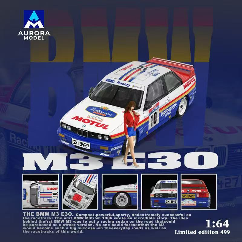 [ETA:  Feb 2026 ] Aurora Model  x  Time Micro 1/64 3 Series M3 E30 Sedan - Rothman Livery