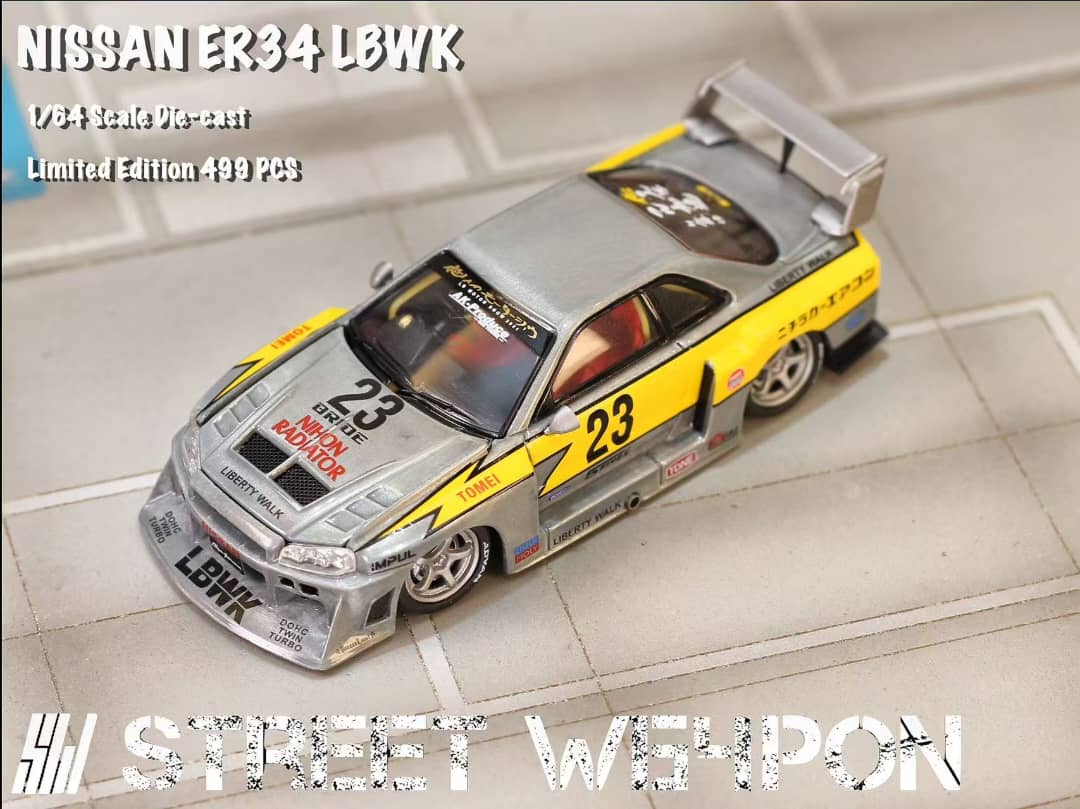 [ETA:  Feb 2026 ] Street Weapon 1/64 Skyline GT-R R34 LB Super Silhouette ER34 Raw Lightning 23# Livery
