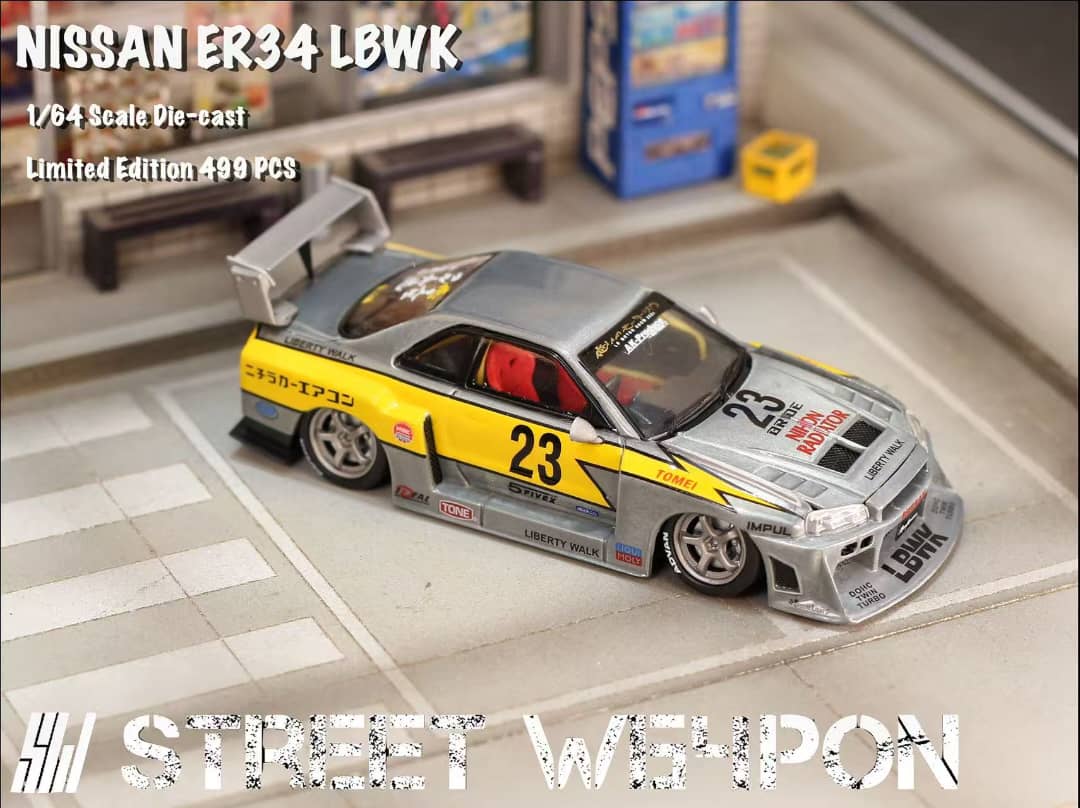 [ETA:  Feb 2026 ] Street Weapon 1/64 Skyline GT-R R34 LB Super Silhouette ER34 Raw Lightning 23# Livery