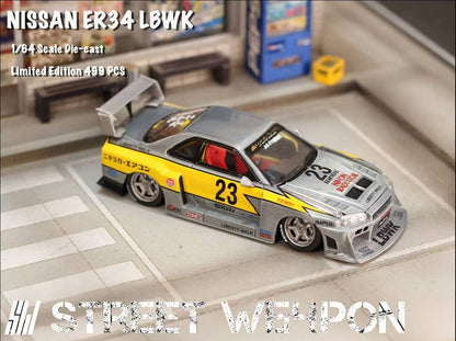 [ETA:  Feb 2026 ] Street Weapon 1/64 Skyline GT-R R34 LB Super Silhouette ER34 Raw Lightning 23# Livery