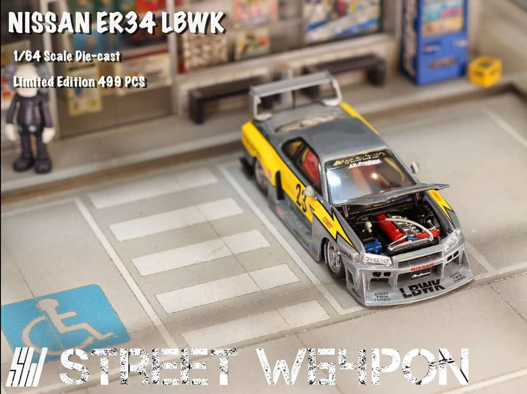 [ETA:  Feb 2026 ] Street Weapon 1/64 Skyline GT-R R34 LB Super Silhouette ER34 Raw Lightning 23# Livery