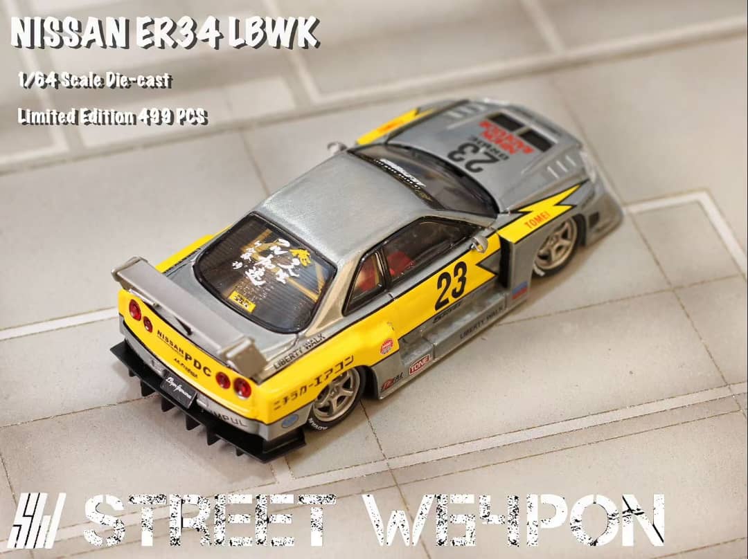 [ETA:  Feb 2026 ] Street Weapon 1/64 Skyline GT-R R34 LB Super Silhouette ER34 Raw Lightning 23# Livery