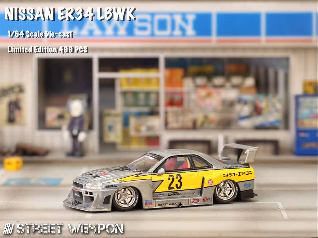 [ETA:  Feb 2026 ] Street Weapon 1/64 Skyline GT-R R34 LB Super Silhouette ER34 Raw Lightning 23# Livery