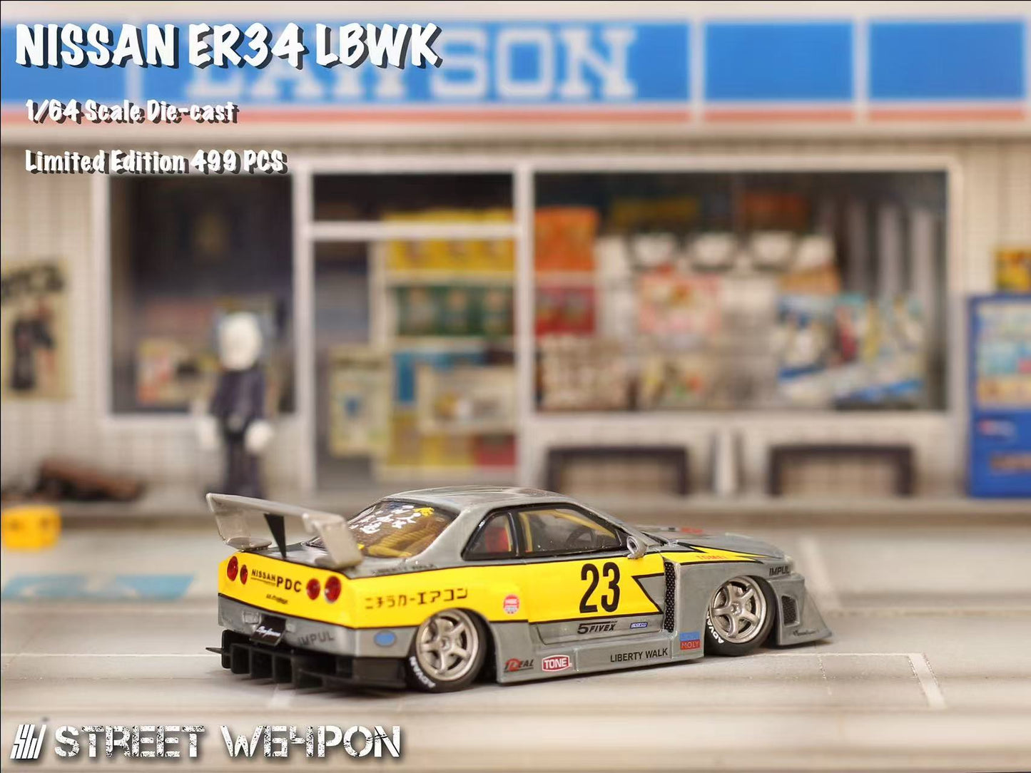 [ETA:  Feb 2026 ] Street Weapon 1/64 Skyline GT-R R34 LB Super Silhouette ER34 Raw Lightning 23# Livery