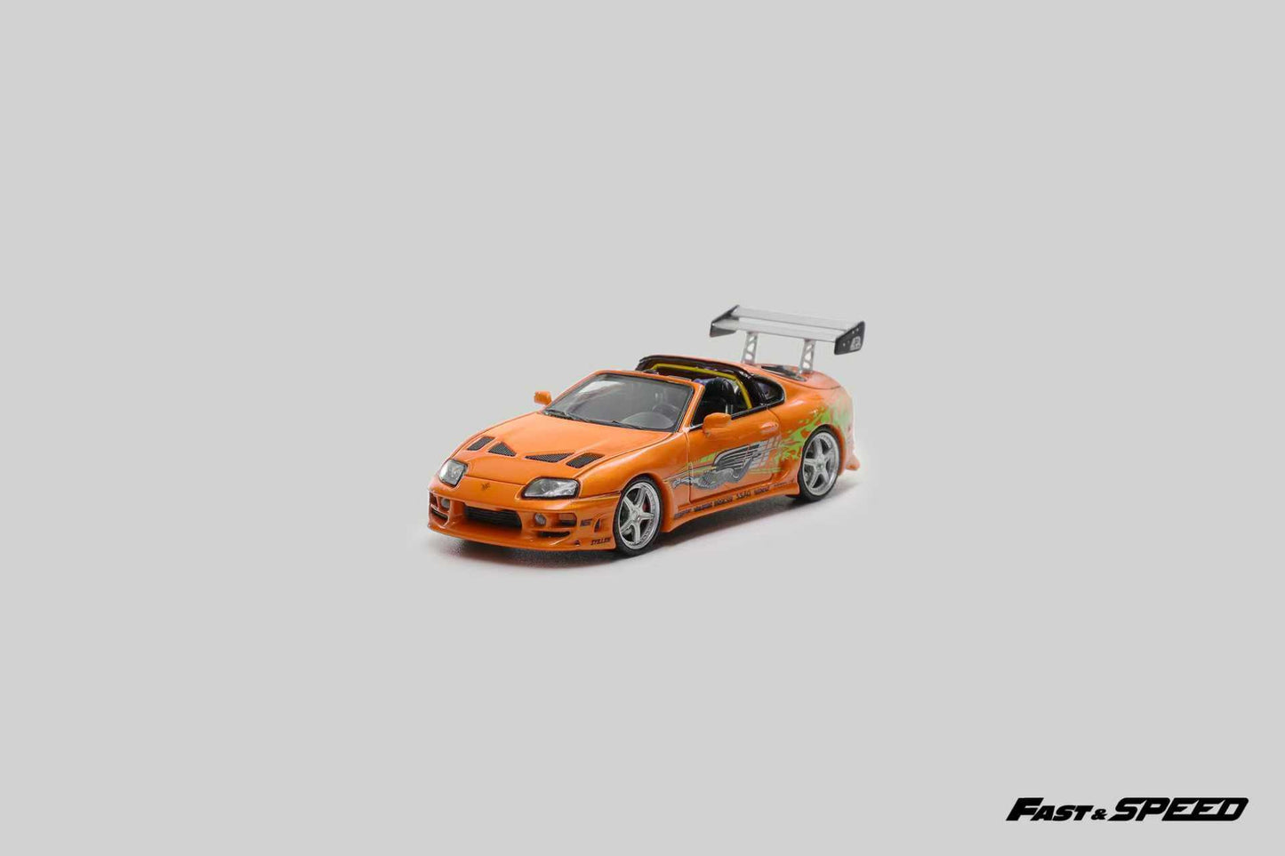 Fast Speed 1/64 Supra A80 Targa Bomex Modified FNF Orange Livery Removable-Top