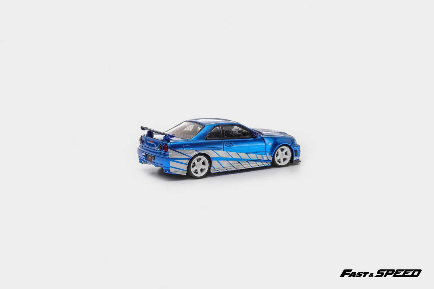 Fast Speed 1/64 Skyline GT-R R34 Nismo Z-Tune Blue with Silver Stripe