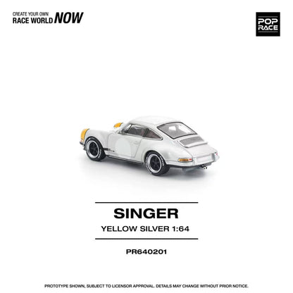 [ETA:  May 2026 ] Pop Race 1/64 Singer 911 964 Coupe Silver-Yellow