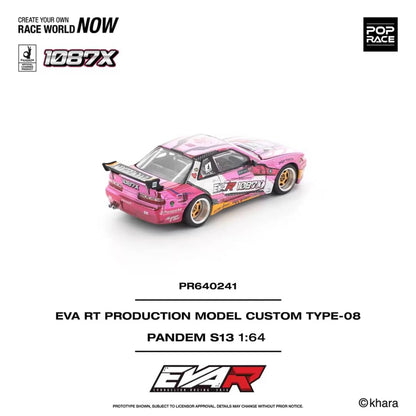 [ETA:  May 2026 ] Pop Race 1/64 S13 Silvia Pandem Rocket Bunny - EVA Pink-White