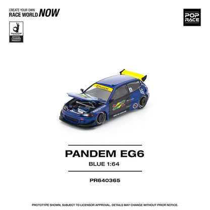 [ETA:  May 2026 ] Pop Race 1/64 Pandem Civic EG6 Rocket Bunny Modified - Blue Sunoco