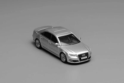 [ETA:  Apr 2026 ] Motorhelix 1/64 Audi A8 Mk2 D3 Facelift 2008  - Ice Silver Metallic