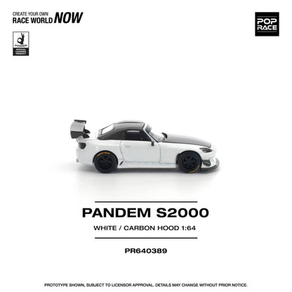 [ETA:  May 2026 ] Pop Race 1/64 S2000 AP1 Pandem Rocket Bunny Customized White Carbon Hood