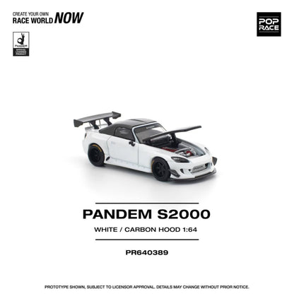 [ETA:  May 2026 ] Pop Race 1/64 S2000 AP1 Pandem Rocket Bunny Customized White Carbon Hood