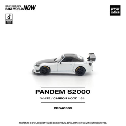 [ETA:  May 2026 ] Pop Race 1/64 S2000 AP1 Pandem Rocket Bunny Customized White Carbon Hood