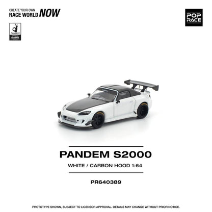 [ETA:  May 2026 ] Pop Race 1/64 S2000 AP1 Pandem Rocket Bunny Customized White Carbon Hood