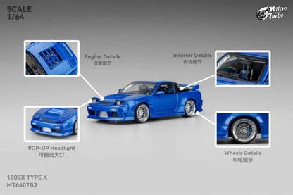 [ETA:  Feb 2026 ] Microturbo 1/64 S13 Silvia 180SX Type X Modified Metallic Blue
