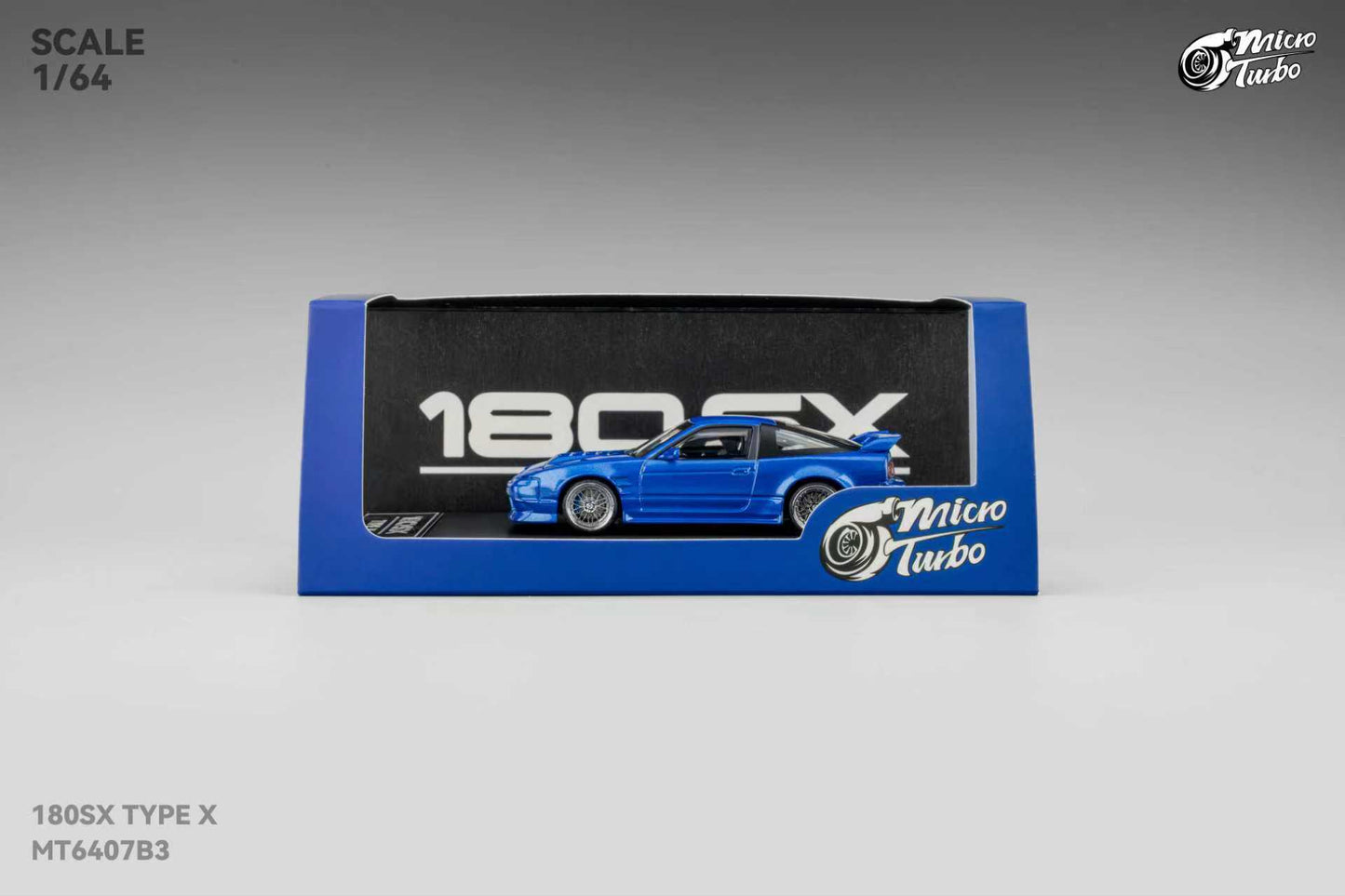 [ETA:  Feb 2026 ] Microturbo 1/64 S13 Silvia 180SX Type X Modified Metallic Blue